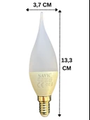 (3 Adet) Şavk 5,5W (37W) Sarı Işık (3000K) E14 Duylu (İnce Duy) Led Kıvrık Ampul thumbnail 3