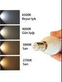 (10 Adet) Şavk 5,5W (37W) Sarı Işık (3000K) E14 Duylu (İnce Duy) Led Kıvrık Ampul thumbnail 5