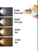 (10 Adet) Şavk 5,5W (37W) Beyaz Işık (6500K) E14 Duylu (İnce Duy) Led Kıvrık Ampul - 5