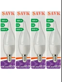 (4 Adet) Şavk 5,5W (37W) Sarı Işık (3000K) E14 Duylu (İnce Duy) Led Kıvrık Ampul thumbnail 1