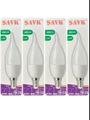 (4 Adet) Şavk 5,5W (37W) Beyaz Işık (6500K) E14 Duylu (İnce Duy) Led Kıvrık Ampul thumbnail 1