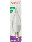 (4 Adet) Şavk 5,5W (37W) Beyaz Işık (6500K) E14 Duylu (İnce Duy) Led Kıvrık Ampul thumbnail 2