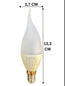 (4 Adet) Şavk 5,5W (37W) Beyaz Işık (6500K) E14 Duylu (İnce Duy) Led Kıvrık Ampul thumbnail 3