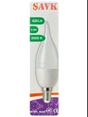 (5 Adet) Şavk 5,5W (37W) Sarı Işık (3000K) E14 Duylu (İnce Duy) Led Kıvrık Ampul - 2