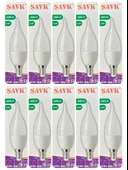 (10 Adet) Şavk 5,5W (37W) Beyaz Işık (6500K) E14 Duylu (İnce Duy) Led Kıvrık Ampul - 1
