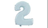 2 Rakam Mat Mavi Folyo Balon 26 inç 66 cm - 1