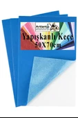 Mavi Yapışkanlı Keçe 50x70 cm 3 Adet 2.0 mm Kendinden Yapışkanlı Renkli Hobi Keçesi Elişi Keçe Kumaşı Anasınıfı - 1