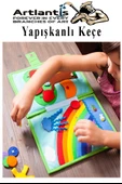 Sarı Yapışkanlı Keçe 50x70 cm 3 Adet 2.0 mm Kendinden Yapışkanlı Renkli Hobi Keçesi Elişi Keçe Kumaşı Anasınıfı - 6