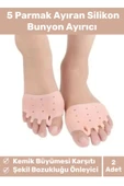 Kemik Büyümesi Karşıtı Şekil Bozukluğu Önleyici Ayak 5 Parmak Ayıran Silikon Bunyon Ayırıcı 2'li Set - 1