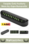 Lüks Araç Içi Park Telefon Numarası Araba Oto Cam Kartı Torpido Üstü Fosforlu Neon Aç-Kapa Numaratör - 1