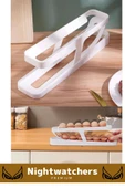 Deluxe Seri Buzdolabı Plastik 2 Katlı Kullanışlı Pratik Raf Düzenleyici Yeni Nesil Yumurta Standı - 7