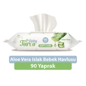 Baby Turco Islak Havlu Mendil Soft Care Aloe Vera 90 Yaprak (3 Lü Pk) 270 Yaprak Plastik Kapaklı - 11