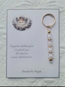 24 Adet Dualarla Büyü Yazılı Hastane,Yeni Doğan, 40 Mevlidi, Dağıtmalık Beyaz Anahtarlık Hediyelik thumbnail 5