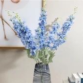 Yapay Çiçek Mavi Sümbül Tek Dal Tomurcuklu 85*15cm Kumaş Çiçek Uzun Dal - 3