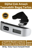 Deluxe Seyahat Bavul Ağırlık Tartı Dijital Lcd Ekran Çok Amaçlı Taşınabilir Bagaj Tartısı Max 50 Kg - 1