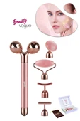 Beauty Vogue Titreşimli ROSE QUARTZ 3D Yüz Silindiri 5 Başlıklı Cilt Bakım Cihazı Profesyonel - 3