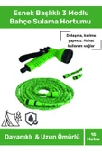 Premium Seri Dolaşmaz Kırılmaz 7 Kademeli Uzayan Bahçe Sulama Araç Yıkama Tabancalı 15 Metre Hortum - 1