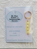 72 Adet Kişiye Özel İlk Dişim Çıktı,Diş Mevlidi, Diş Buğdayı Dağıtmalık Sarı Anahtarlık Hediyelik - 4