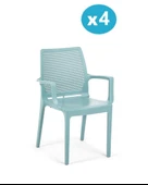 Omnipazar SY-2504 Plastik İcon Bahçe Koltuk Sandalye 4'lü Set - 7