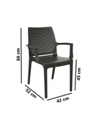 Omnipazar SY-2504 Plastik İcon Bahçe Koltuk Sandalye 4'lü Set - 2