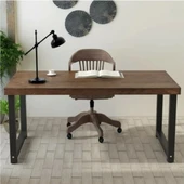 KUZELA Ahşap Metal Ayaklı Çalışma Masası - 2