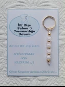 72 Adet Kişiye Özel İlk Dişim Çıktı,Diş Mevlidi, Diş Buğdayı Dağıtmalık Beyaz Anahtarlık Hediyelik - 2
