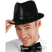 Periboia Siyah Payetli Fötr Şapka Yetişkin Boy - 2