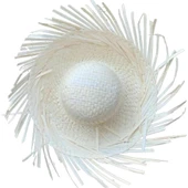 Periboia Tropikal Parti Beyaz Hasır Hawaii Şapkası - 1