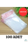 Kilitli Torba 8x10 Cm 100'lü Kilitli Buzdolabı Poşeti Şeffaf Kilitli Poşet Kilitli Saklama Poşeti - 1