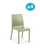 Omnipazar SY-2506 Plastik Eve Bahçe Koltuk Sandalye 4'lü Set - 1