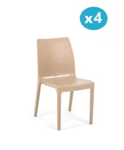 Omnipazar SY-2506 Plastik Eve Bahçe Koltuk Sandalye 4'lü Set - 5