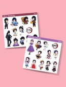 DS-33-34 Giyu Tomioka-Shinobu Kocho -Demon Slayer-2li çıkartma-etiket-süsleme çıkartmaları thumbnail 1