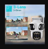 8K 16MP 8X Zoom Dış Mekan Kablosuz 360 IP Kamera PTZ 3 Kameralı Dört Lensli Wi-Fi Kamera CMR60 - 6