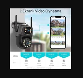 4K 8MP HD Wifi PTZ Kamera 4MP Çift Lens Çift Ekran AI Otomatik İzleme IP Kamera Hava Su Geçirmez - 3