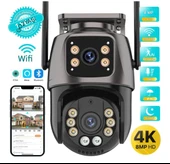 4K 8MP HD Wifi PTZ Kamera 4MP Çift Lens Çift Ekran AI Otomatik İzleme IP Kamera Hava Su Geçirmez - 2