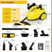 Çok Amaçlı Süpürge El Tipi Buharlı Temizleyici Zemin Halı Kanepe, Döşeme, Araba, Fayans, Banyo 1,5 L - 4