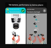 8K 16MP 8X Zoom Dış Mekan Kablosuz 360 IP Kamera PTZ 3 Kameralı Dört Lensli Wi-Fi Kamera CMR60 - 1