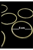 5 cm Yuvarlak Halka 100 adet  (GOLD Renk) nikah şekeri süslemesi halka aksesuar - 1