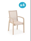 Omnipazar SY-2528 Plastik Fileli Bahçe Koltuk Sandalye 4'lü Set - 1