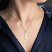 Vaoov 925 Ayar Gümüş İsimli Üçlü Pati Kolye thumbnail 1