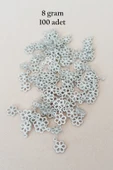 Oya Abiye Bileklik Kolye Pleksi Metalik Plastik Pul Gümüş Renk 8 gram 100 adet - BNC528 - 1