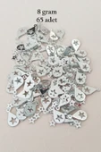 Oya Abiye Bileklik Kolye Pleksi Metalik Plastik Pul Gümüş Renk 8 gram 65 adet - BNC521 - 1