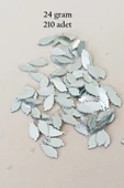 Oya Abiye Bileklik Kolye Pleksi Metalik Plastik Pul Gümüş Renk 24 gram 210 adet - BNC572 - 1