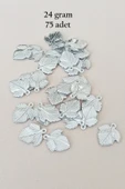 Oya Abiye Bileklik Kolye Pleksi Metalik Plastik Pul Gümüş Renk 24 gram 75 adet - BNC582 - 1
