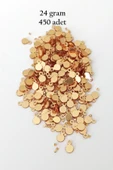 Oya Abiye Bileklik Kolye Pleksi Metalik Plastik Pul Altın Renk 24 gram 450 adet - BNC557 - 1