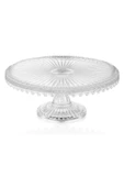 Jenisa Damla El Yapımı 21 Cm Ayaklı Cam Yuvarlak Sunumluk Pasta & Kek Servisi - 1