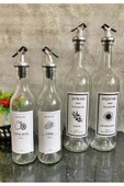 Jenisa Şeffaf Cam Etiketli Akıtıcılı 750 Ml Yağlık 375 Ml Sosluk Yağdanlık Set thumbnail 2