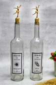Jenisa 2 Adet Altın Balerin Figürlü Mantar Tıpalı Yağdanlık Yağlık Etiketli Yağlık 750ml - 1