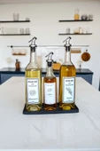 Jenisa Siyah Silikon Stantlı Akıtmaz Başlıklı 3’lü Yağlık ve Sirkelik Seti -  750 ml & 375 ml Set - 2