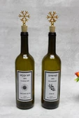 Jenisa 2 Adet Altın Kar Tanesi Mantar Tıpalı Yağdanlık Yağlık Etiketli Yağlık 750ml - 1